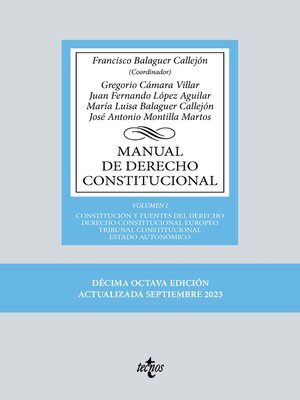 cover image of Manual de Derecho Constitucional, Volume I